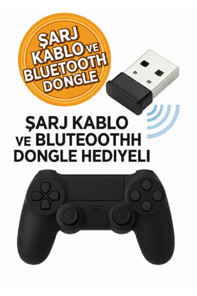 RM TECH 4 Kablosuz Oyun Kolu Ps4 Siyah Joystick Ps4 Oyun Kol