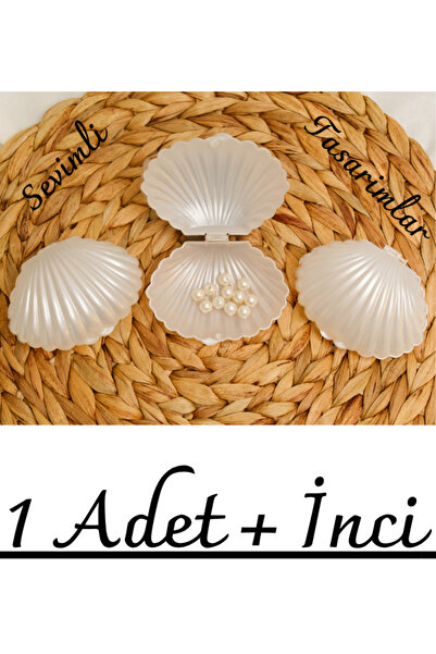 SEVİMLİ TASARİMLAR 1 Adet- Hediyelik Boş Istiridye Kutusu Söz Nişan Kına Kons...