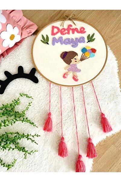 afralya home Bebek Çocuk Odası Yenidoğan İsme Özel Kapı Süsü- Duvar Dekorasyo...