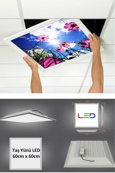 Gökyüzü Panel Hanging Ceiling Led-60cmx60 cm Flush Mounted-54w-6500k Led Panel Led Luminaire- 60x60 Stone Wool Hanging Ceiling Led