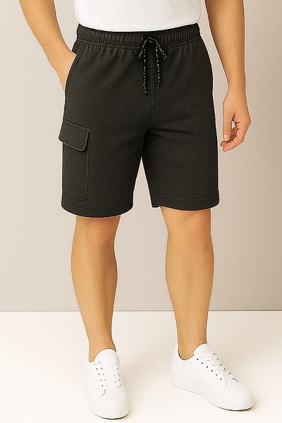 wingetstar Men's Anthracite Casual Cargo Pocket Bermuda Shorts