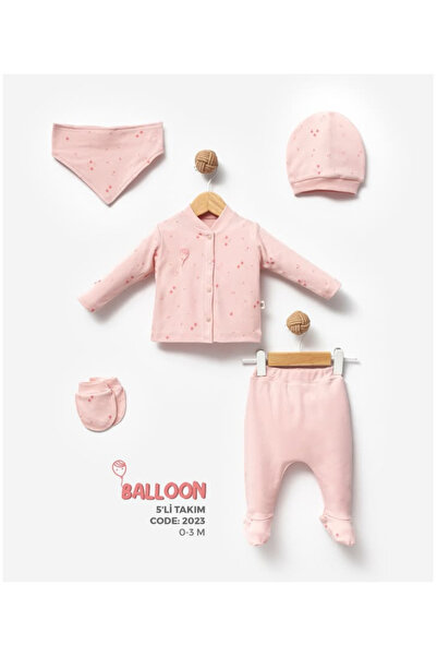 by bubbles BALON BASKILI ORGANİK 5'Lİ TAKIM HASTANE ÇIKIŞ SETİ