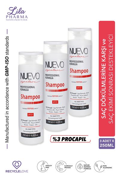 Nuevo Signature 3 Pieces 3% Procapil Shampoo - Anti-Hair Loss and After-Hair Transplant