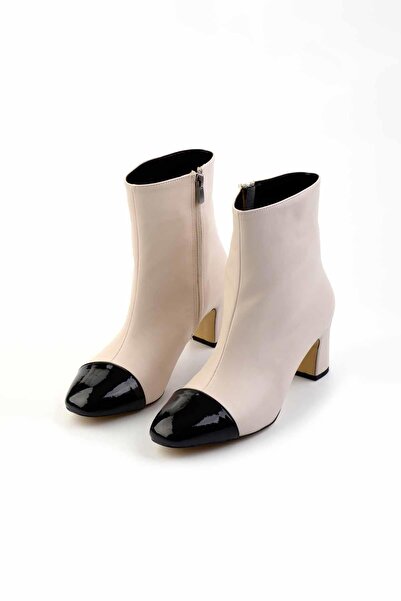 Bambi Bej Siyah Kadın Bot & Bootie K02828335009