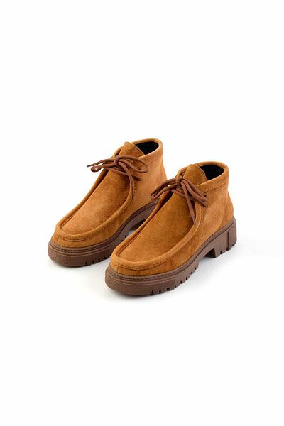 Bambi Γυναικείες μπότες & μποτάκια Camel Suede Γνήσιο δέρμα K02041200502