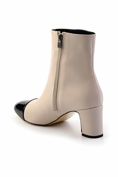 Bambi Bej Siyah Kadın Bot & Bootie K02828335009
