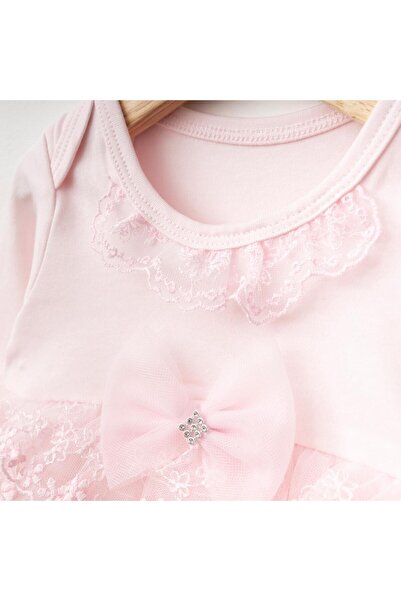 Ürünya Kız Bebek Tokalı Tüllü Zıbın Elbise