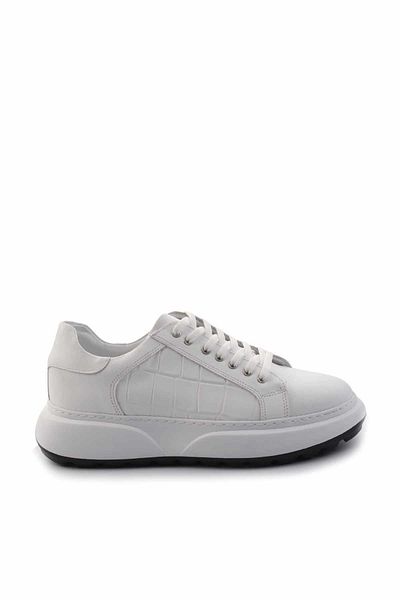 Bambi Λευκά Λευκά Δερμάτινα Ανδρικά Παπούτσια Casual E01401086903