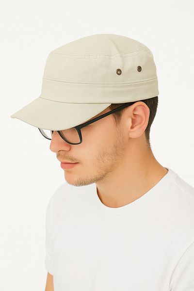 ZERAMİNE Cream Men Castro Hat Fidel Castro Hat Cap
