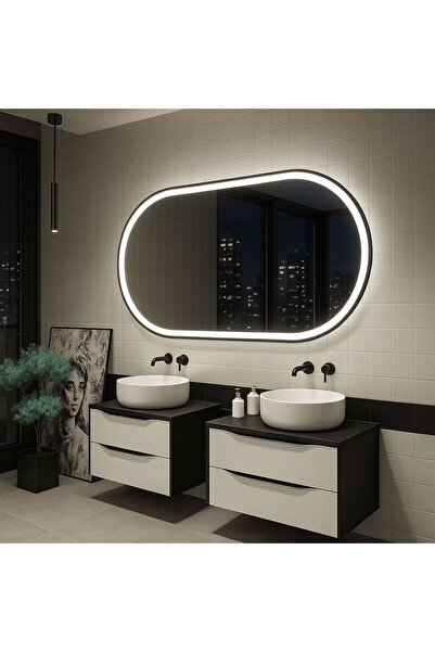 Viera Concept 90x60 oval dokunmatik aydınlatmalı desenli ayna