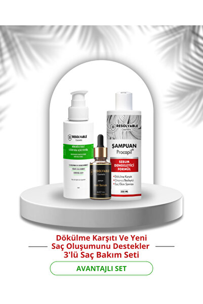 Resolvable Kozmetik Saç Serumu+Biberiye Özlü Gözenek Açıcı Tonik Ve Procapil Şampuan