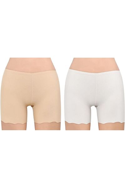 Glamroot Women's/Girl's Seamless Smooth Ice Silk Boyshort Panty/Cycling Shorts/Under Skirt Shorts, Free Size