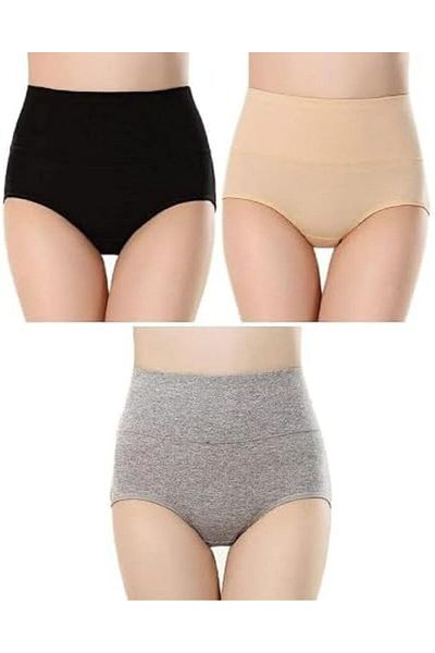 Glamroot Women's Cotton High Waist Full Coverage Tummy Control Panty, Size XXL