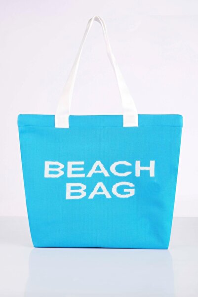 Sebir Moda Пляжна сумка з написом Трикотажна пляжна сумка