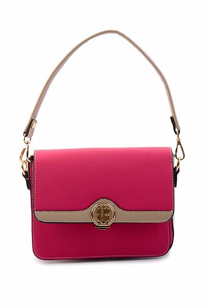 Bambi Geantă de umăr pentru femei din material fuchsia C 06636610504
