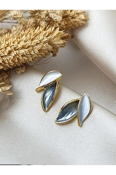 Nice For You Vintage Blue Leaf Earrings