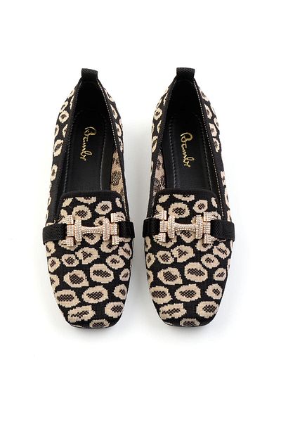 Bambi Black Leopard Women's Ballerina Ballet K 01327058082