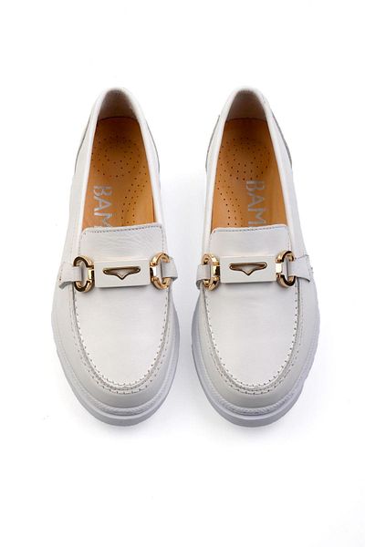 Bambi Pantofi casual de damă din piele albă K01300400503