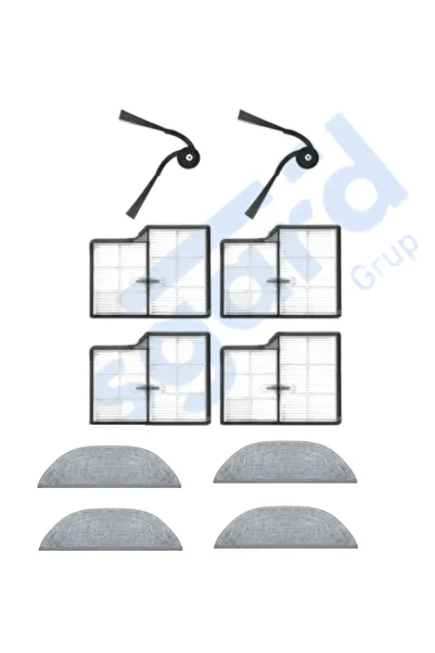 Asgard Grup Roborock Saros 10 Compatible 2 Side Brushes 4 Filters 4 Mops