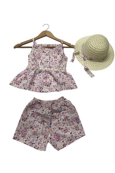 tny kids collection Hat 3-Piece Girl's Bottom-Top Set