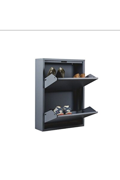 Evessan 2'li Metal Ayakkabılık Antrasit