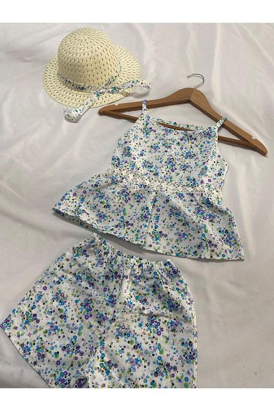 tny kids collection Hat 3-Piece Girl's Bottom-Top Set