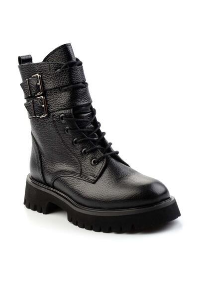 Bambi Siyah Rolax Hakiki Deri Kadın Bot & Bootie K02044001545