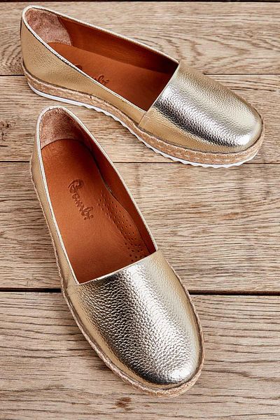 Bambi Espadrile de damă din piele aurie K01802021803