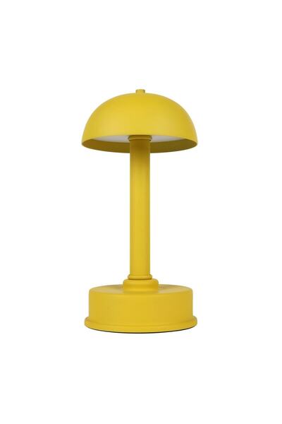 retroline Şarjlı Dekoratif Ambiyans Premium Masa Lambası - Uzay Hardal Sarısı