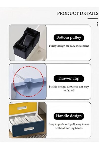 Generic 4-layers Drawer Storage Cabinet With Wheels,storage Drawers Organizer,plastic Floor Storage Cabinet