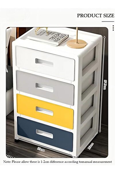 Generic 4-layers Drawer Storage Cabinet With Wheels,storage Drawers Organizer,plastic Floor Storage Cabinet