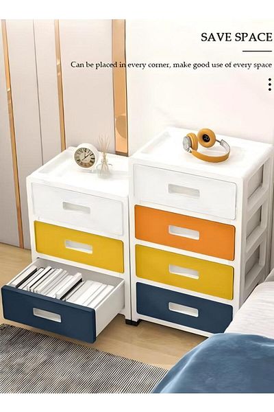 Generic 3-layers Drawer Storage Cabinet With Wheels, Storage Drawers Organizer