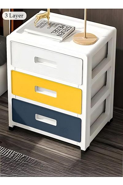 Generic 3-layers Drawer Storage Cabinet With Wheels, Storage Drawers Organizer