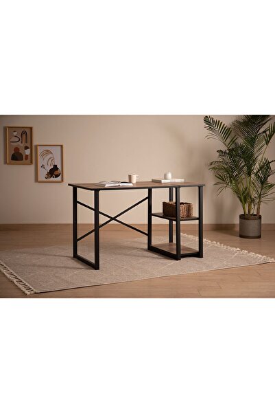 Ceramical Msr Raflı Çalışma Masası - 60x120cm - Ceviz
