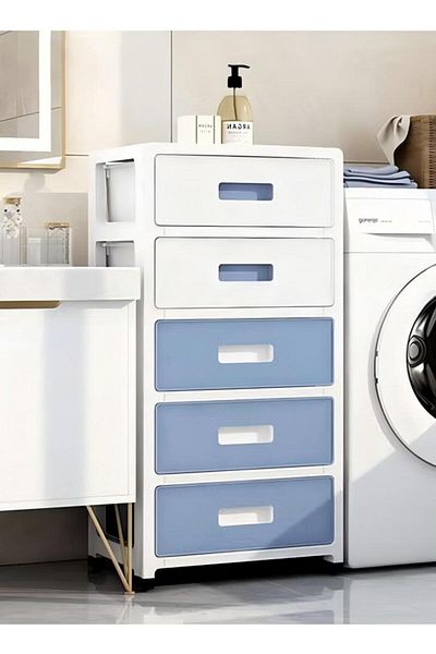 Generic 5 Layer Drawer Storage Cabinet With Wheels, Office Desk Storage Box, Storage Drawers Organizer