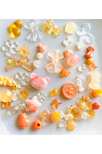 312 KONSEPT 50 τεμάχια 35 γραμμαρίων ακρυλικές χάντρες σε πορτοκαλί τόνους μεικτού σχήματος