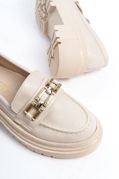 sefayol Γυναικεία παπούτσια Santos Beige Matte Leather