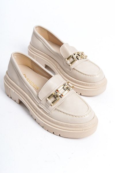sefayol Γυναικεία παπούτσια Santos Beige Matte Leather
