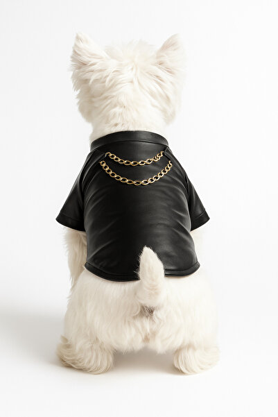 DOGİ&DOG Small Breed Leather Rocky Chain Cat - Dog T-Shirt (1-11 kg)