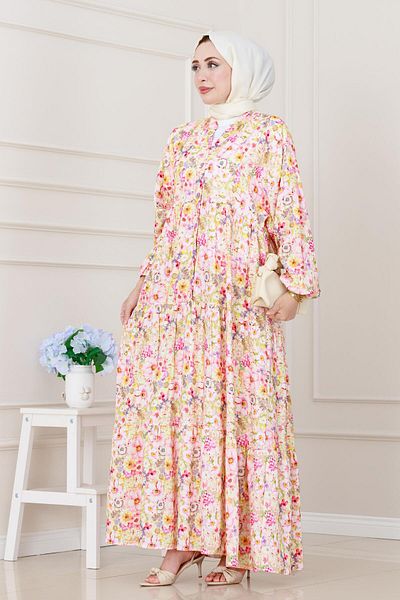 Sevitli Lily Floral Dress-Pink