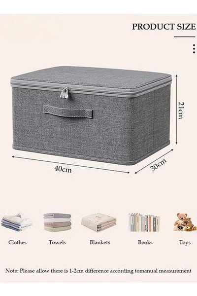 Generic 2pcs Large Storage Bags, Clothing Storage Box Bins With Zip Lid