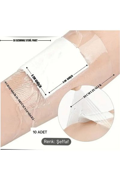 DS Sağlık Waterproof Transparent Pu Film Wound Cover TATTOO COVER Octamed 9CMX10CM (PACK OF 10)