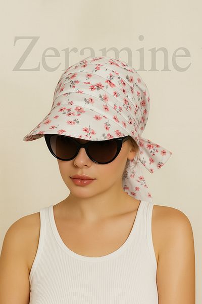 ZERAMİNE Tie-Up Visor Bandana Visor Hat with Uv Protector