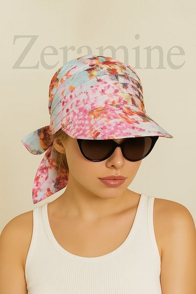 ZERAMİNE Tie-Up Visor Bandana Visor Hat with Uv Protector