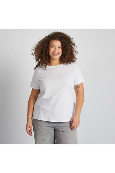 KIABI Short-sleeved jersey knit T-shirt WHITE