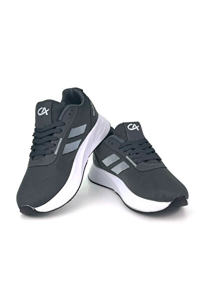 KAJILA Men's Smoked White Lace-Up Breathable Flexible Lightweight Casual Sneaker Sports Shoes