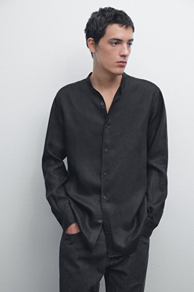 Massimo Dutti %100 keten hakim yaka gömlek