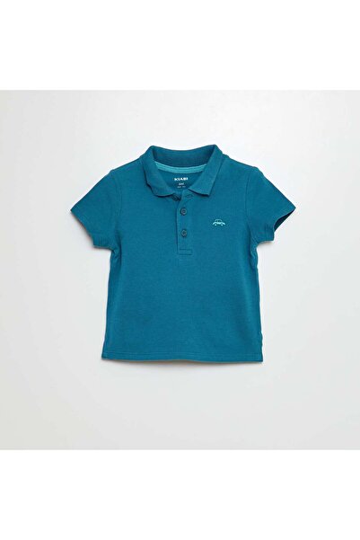 KIABI Cotton piqué polo shirt BLUE