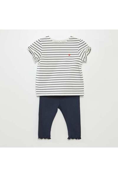 KIABI T-shirt + ribbed leggings set - 2-piece set WHITE