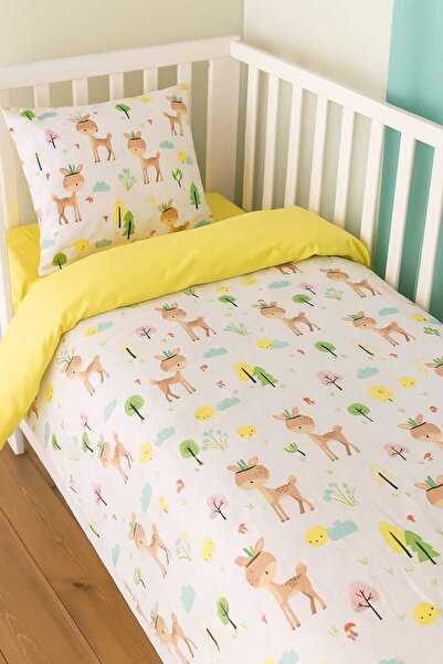 Babynia Baby Special 100% Bumbac Copii Tineret Set Husă Pilomă Unică Karaca Galben